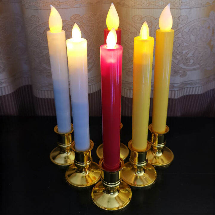 Long pole electronic candle Buddha blessing candle lamp Swing flame