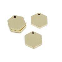 10PCS Hexagon Metal Engraving Blanks Brass Stamping Dog Tags 2mm Thick Keychain Making Supplies