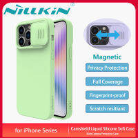 Nillkin เคส เคสโทรศัพท์ Apple iPhone 12 13 14 Pro Max Case MagSafe Camshield Silky Slide Camera Protection Back Cover Liquid Silicone Soft Casing