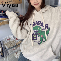 Viyaa เสื้อฮู้ด เสื้อแขนยาวอบอุ่น หลวมและสบาย ทันสมัย เท่ ชิค ทันสมัย WWY23000LE 41Z231008