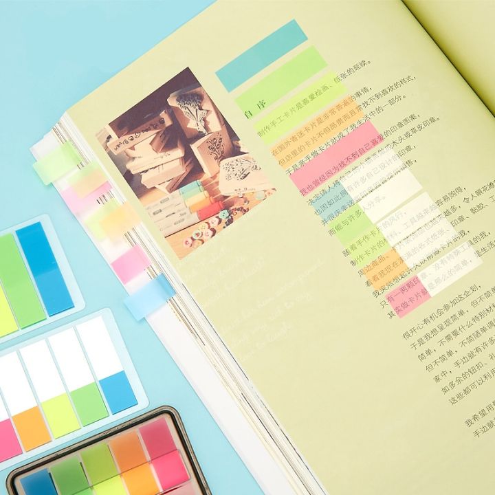 creative-transparent-fluorescent-index-planner-stickers-classification-index-stickers-bookmarker-memo-pad-self-stick-notes