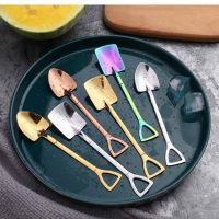 Stainless Steel Spade Spoon Dessert Spoon Korean Cute Coffee Spoon Ice Cream Watermelon Spade Spoon Ice Cream Children 39;s Spoon