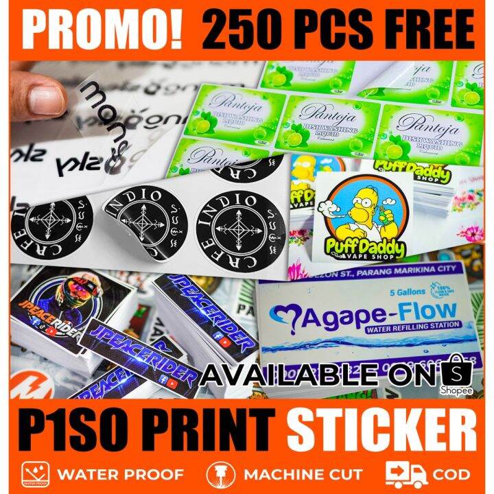 PISO PRINT STICKER LABELS water proof sticker Lazada PH