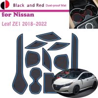 Ruer เสื่อกรูฟประตูสำหรับ Nissan Leaf ZE1 2018 ~ 2022 2019 2020 2021รองช่องเก็บของที่ประตูกันฝุ่นพรมติดรถยนต์