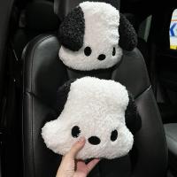 Auto Headrest Pillow Practical Plush Skin-touch Cute Cartoon Dog Auto Neck Pillow Seat Cover for Vehicle