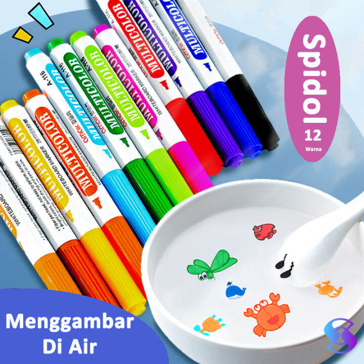 White Board Dry Erase Marker/Whiteboard pen 12pcs Spidol Wipe Clean Spidol AirSunning Mall