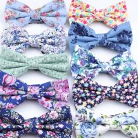 Fashion  Floral Bow Ties Cotton Print Bowtie Neckties For Men Wedding Party Business Suits Gravata Colorful Butterfly Cravats Nails Screws Fasteners