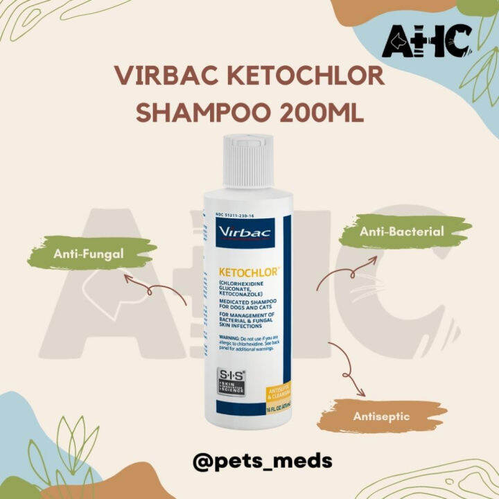 Virbac Ketochlor Dog And Cat Shampoo 200ml //Untuk Fungus Kulit Haiwan