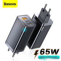 【ของขวัญประเภท-C PD100W Cable】Baseus GaN2 Pro 65W USB C PD 3.0 Quick Charge QC 4.0ประเภท C ที่ชาร์จเร็วสำหรับ IPhone12 Pro Max Huawei Samsung Macbook เสี่ยวหมี่แล็ปท็อปที่ชาร์จแบบมีหลายรู