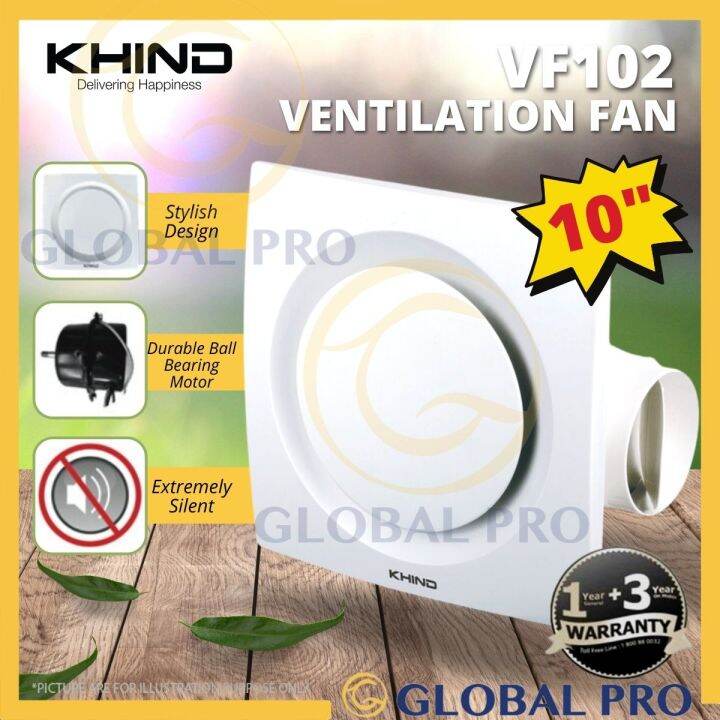 Khind 10" Ventilation Fan VF102 Exhaust Fan Ceiling Type White Colour