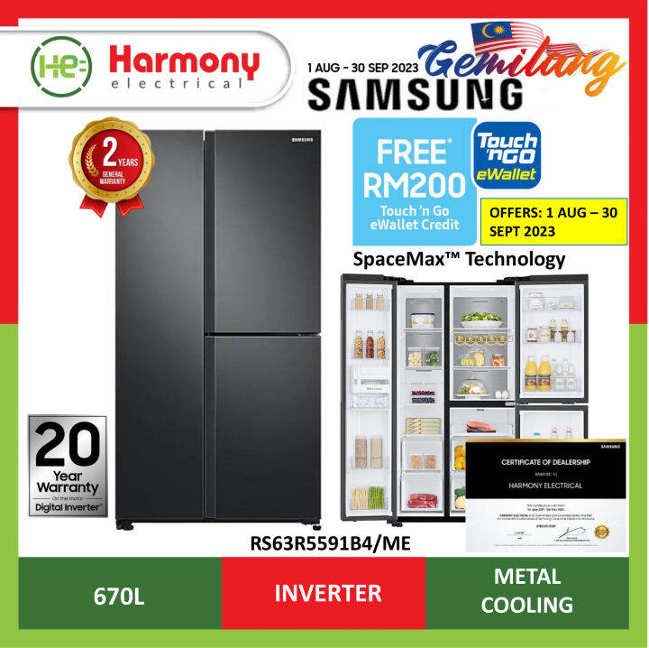 samsung sbs fridge rs63r5591b4 me 670l