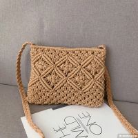 Chloeh Hornbye Shop Cotton rope tassel handmade diagonal clutch woven bag