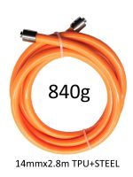 14mmx2.8m 840g orange TPU coated steel cord[ROPE WITH CLICK HEAD]Spare part heavy crossfit skipping skip rope connector