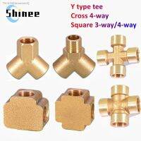 ◄ 1/8 1/4 1/2 3/4 BSP Female Male Thread Tee/Cross/Square Type Reducing Copper Butt joint Adapter Adapter Coupler Brass Fittings