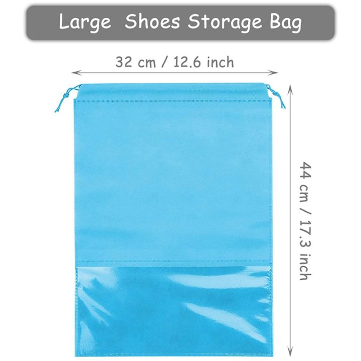 15-pcs-travel-shoe-bag-portable-drawstring-shoes-storage-bags-non-woven-dust-proof-pouch-space-saving-organizer