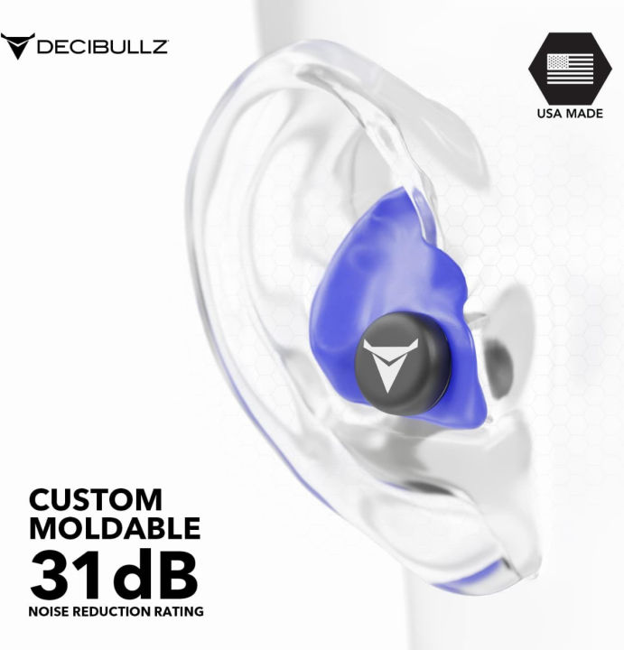 decibullz-nrr-31-custom-molded-earplugs-perfect-fit-ear-protection-for-safety-travel-work-and-shooting-blue