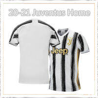 Juventus 2020-21home เสื้อเชิ้ตแขนสั้นบุรุษสีขาวสีดำเกรด AAA