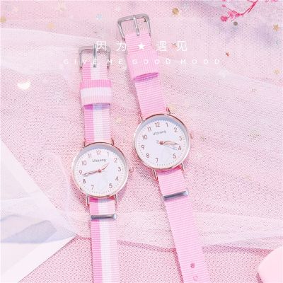 【Hot Sale】 belt watch female ins style simple temperament Korean version junior high school students fresh forest college night light