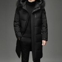 2023 New Male Fashion Long White Duck Hooded Down Parkas Plus Size 4XL 5XL Mens Thickened Down Jacket -30 Winter Warm Down Coat