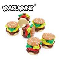 MARUMINE ชิ้นส่วนอิฐขนาดเล็กสำหรับชุดประกอบโมเดลแฮมเบอร์เกอร์6ชิ้นเข้ากันได้กับ2654 Pb005เพื่อนๆเครื่องประดับ DIY บล็อคก่อสร้างในครัว