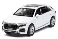 【In-Stock】 1:32โมเดลรถยนต์ Audi Q8พร้อมโมเดลรถของเล่นเสียงและโลหะแบบดึงถอยหลังโมเดลรถยนต์ Gratis Ongkir ของเล่นเด็ก