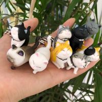 Pvc 9 Styles Mini Cute Fat Bell Cats Figure Pendant Anime Keychain Charms Animal Expression Toy Gift Decorations - Action Figures - AliExpress ™۩