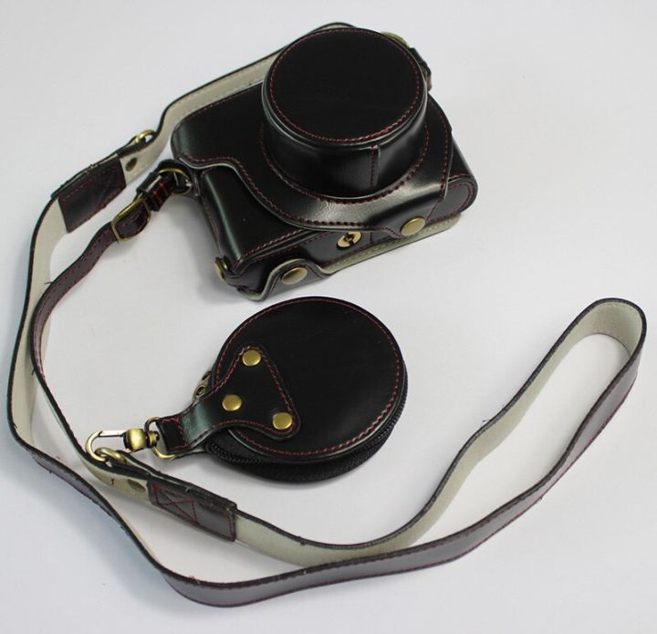 กระเป๋ากล้องเคสหนัง-pu-สำหรับ-leica-d-lux7-d7-lux7ปลอกครอบแบบพกพาพร้อมกระเป๋า-tali-bahu-และมินิ