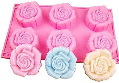 พิมพ์ซิลิโคน กุหลาบ 6 ช่อง 6 Cavities Rose Cupcake Silicone อย่างดี จึงสามารถสัมผัสกับอาหารได้