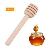 Honey Stir Bar Mixing Handle Jar Spoon Wooden Spoon Honey Long Stick Honey Kitchen Tools Party Wedding Decoration 5/25/50/100PCS