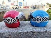 หมวกกันน็อค/INDY ลาย 89 สีฟ้า+หน้าหมวก