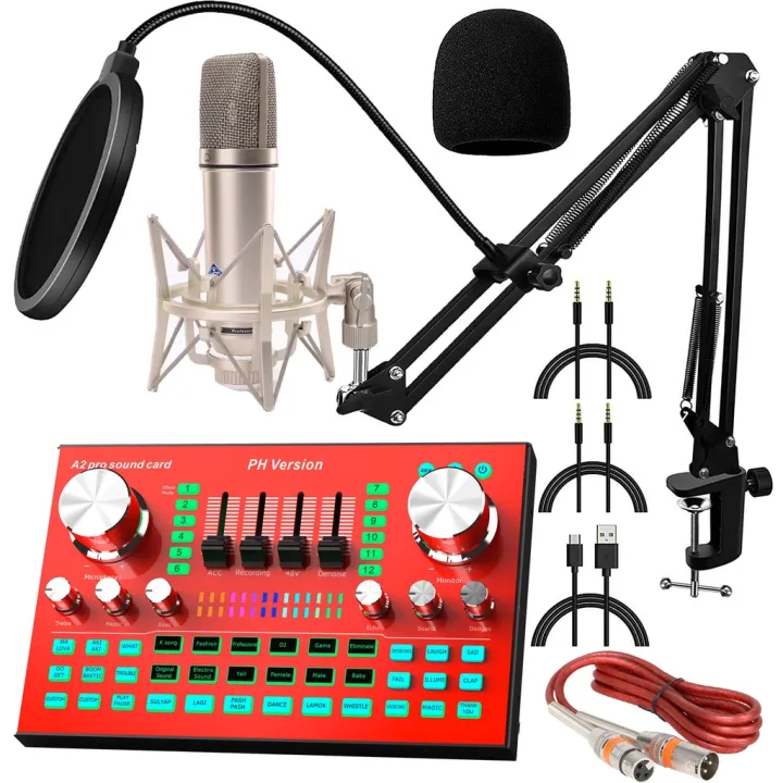 HOT SALE A2pro Filipino version Live sound card with microphone