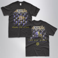 พรีเมี่ยมคุณภาพเสื้อยืดวงเสื้อผู้ชาย Anthrax ในหมู่กษัตริย์วินเทจร็อคโลหะวงประเดิมแขนสั้นสีดำ F &amp; B