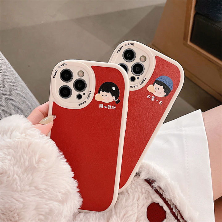 เคสโทรศัพท์หนังสีแดงสำหรับ-iphone12-คู่ฟองกรณีโทรศัพท์สำหรับ-iphone11promax-มีความสุขเพียงเคสโทรศัพท์ที่ดีสำหรับ-iphone-xs-xr-เคสโทรศัพท์รายวันสำหรับ-iphone13-เคสโทรศัพท์-avatar-คู่สำหรับ-iphone-7-8pl