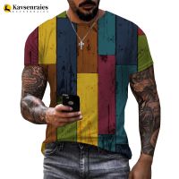 2023 New Mens Clothing Brick Wall Oversized T-shirt Fashion Colorful Stone Wall Printed 3D T Shirt Outdoors Streetwear Tops