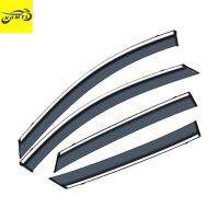 Homyl 4x Auto Window Visor Vent Sun Shade Rain Guard Trim Sun Shades Shelters กันสาดอุปกรณ์เสริมภายนอกอะคริลิคหน้าต่าง Sunshade