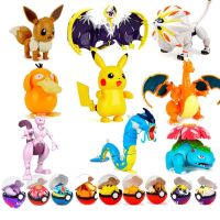 CARDDI คริสต์มาส ของขวัญฮาโลวีน Pocket Scroll Charmander Mewtwo Pokeball Pikachu Action Figure Pokemon Toy