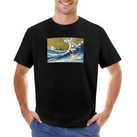 Corgi Dog Surfing The Great Wave T-Shirt T Shirts Tee Shirt MenS Long Sleeve T Shirts