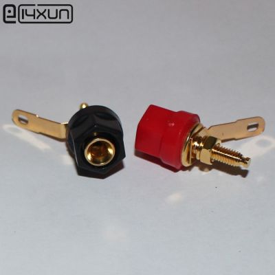【CW】 20pair Red Black 4mm Audio Terminal Gold plated Copper Banana Socket for Power Amplifier Speaker