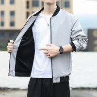 Mens Bomber Jacket Men Fashion Baseball Jackets Coat Solid Color Casual Thin Breathable Zipper Jackets Overcoat Male Clothing