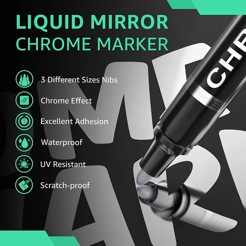 AICRANE Liquid Mirror Marker Silver Markers Pen DIY Reflective