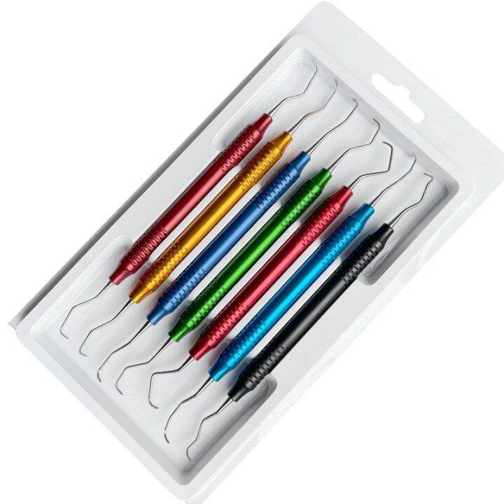 7 Pcs Kit Dental Gracey Curette Periodontal Bone Curettes Perio Dental Instrument Tool Hand use