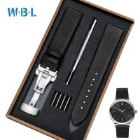 Ultra-thin leather strap male and female butterfly buckle accessories Suitable for Armani King Casio ck Citizen dw