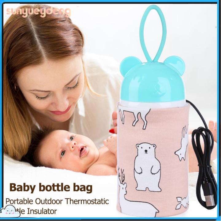 นมพกพาที่อุ่นขวดน้ำเด็กหม้อเก็บความร้อนทารกกระเป๋าใส่ขวดนม