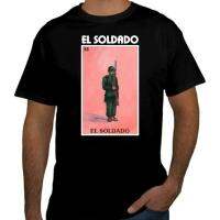 เสื้อยืดผ้าฝ้าย แขนสั้น พิมพ์ลาย El Soldado Loteria Mexican Bingo CJofjh16HNcden68 1BJX