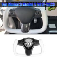 Car Steering Wheel with Buttons for Tesla Model 3 Model Y 2017 2018 2019 2020 2021 2022 2023 (Without)