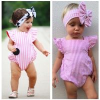 XZQ-เสื้อผ้าเด็กผู้หญิงน่ารักใหม่ชุดบอดี้สูท Romper Jumpsuit Outfits Pink