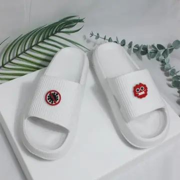 Women Cartoon Bear Decor Beach Slippers 2023 New Men's Summer Casual Soft  Comfy Platform Slides Non-slip Home Bathroom EVA Shoes