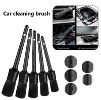 【100%-New】 Ebrahim Auto 5Pcs Natural Boar Hair Detail Brush Set Automotive Detailing Car Detailing Ing Dirt Dust Brush Auto Product อุปกรณ์เสริมในรถยนต์