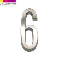 【LZ】✥  Adhesive 4  101mm Height House Number Sticker Door Number for House Digits Zinc Alloy Satin Nickel Mailbox Address Sign  6