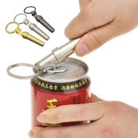 [HOY] 3 In 1 Bottle Opener Zinc Alloy Keychain Outdoor Portable Mini Wine Beer Can Opener Wood Corkscrew Kitchen Accessories